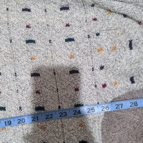 15 Grandma Vintage 90s Knit Crewneck Grey Sweater Pullover Large - Picture 7 of 8